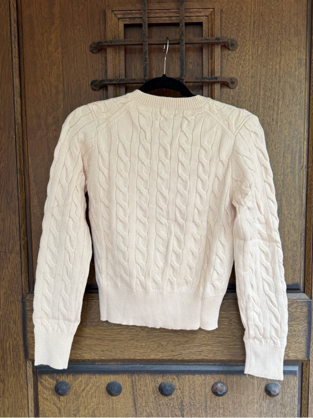 Polo by Ralph Lauren Beige Cable-Knit Button Cardigan size  M - Picture 6 of 7